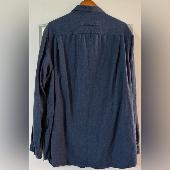 Duluth Trading Co Flannel Shirt 2XL Tall Slim Fit Blue Heather Workwear Cotton - Picture 2 of 13
